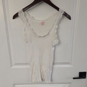 Vintage Victorias Secret Angels White Lace Tank